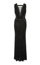 Elie Saab Lace-up Neckline Long Dress
