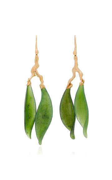 Lucifer Vir Honestus Jade Leaf Earrings