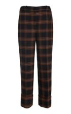 Michael Kors Collection Straight Check Wool Trouser