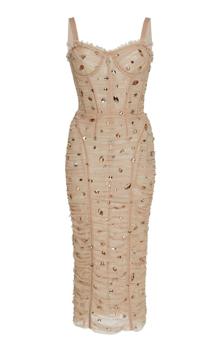 Dolce & Gabbana Embellished Ruched Dress