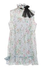 Miu Miu Sheer Mock Neck Floral Mini Dress