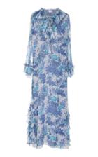 Luisa Beccaria M'o Exclusive Floral Chiffon Caftan