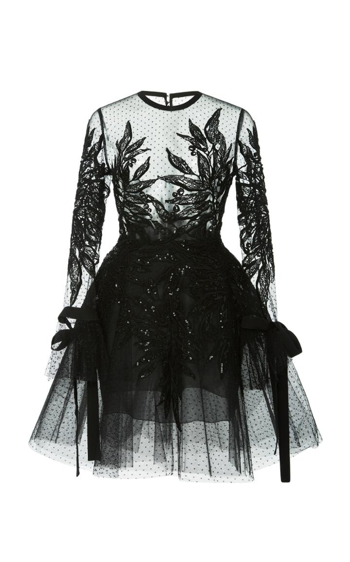 Elie Saab Tulle And Macram Mini Dress