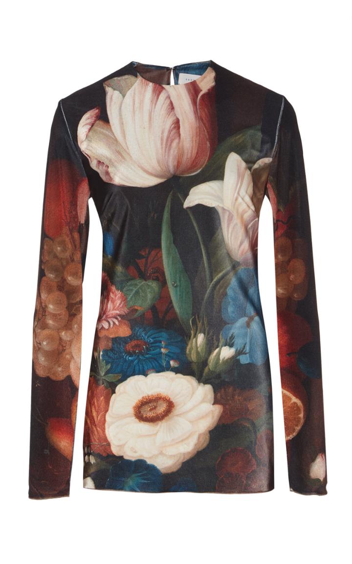 Sandra Mansour Velvet Printed Top