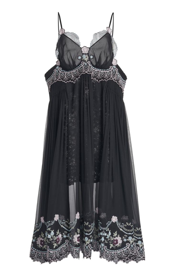 Moda Operandi Paco Rabanne Lace-trimmed Silk Midi Dress