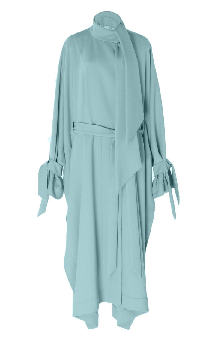 Roland Mouret Dorchester Wool Crepe Tie Neck Coat