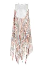 Jw Anderson Asymmetric Striped Cotton-jacquard Midi Dress