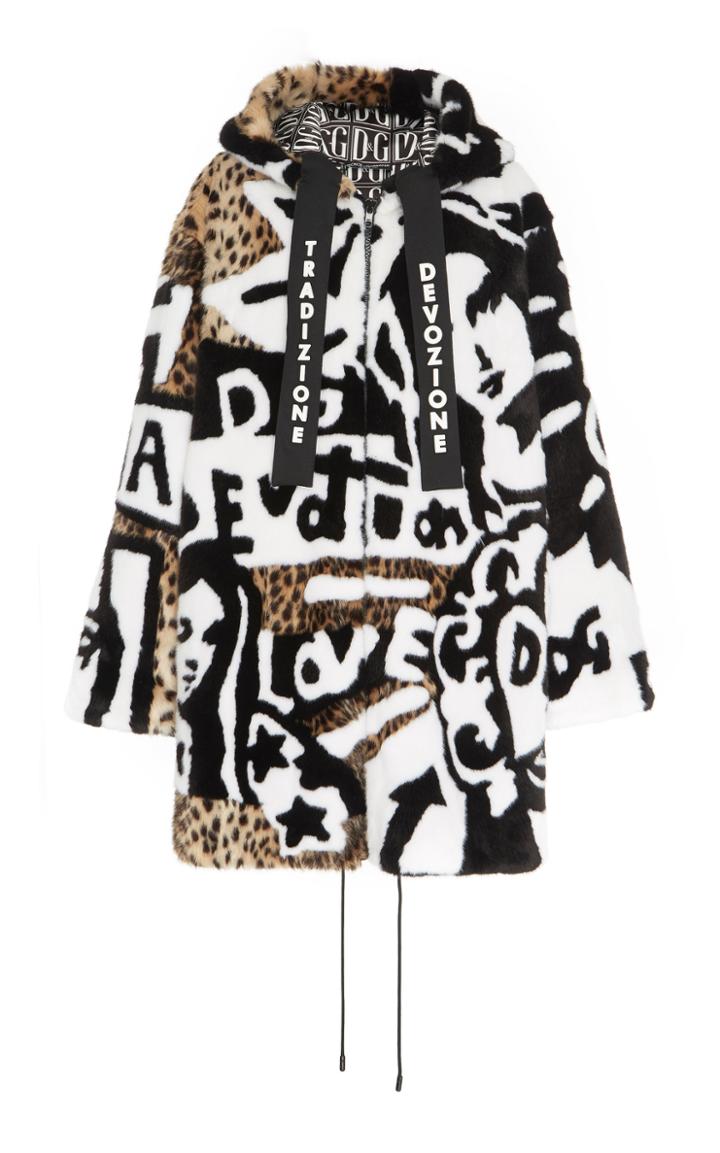 Dolce & Gabbana Graffiti Fur Coat