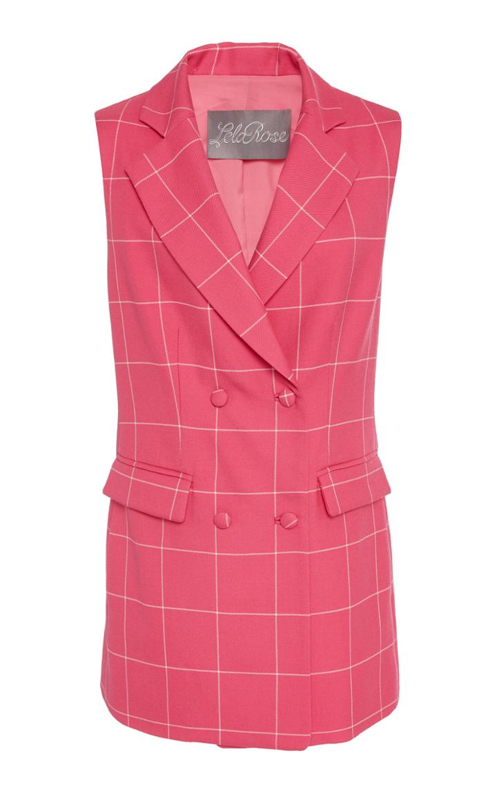 Lela Rose Checked Wool Vest