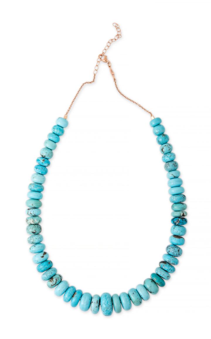 Moda Operandi Jacquie Aiche 14k Rose Gold Medium Graduated Turquoise Beaded Necklace