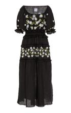 Moda Operandi Gl Hrgel Linen Smocked-waist Midi Dress Size: Xs