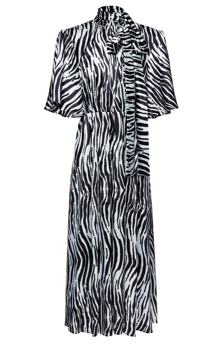 Moda Operandi Magda Butrym Zebra-print Silk Dress
