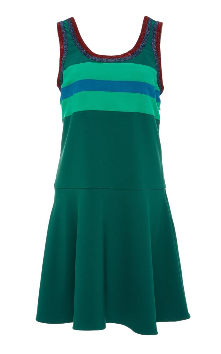Anna Sui Color Block Crepe Dress