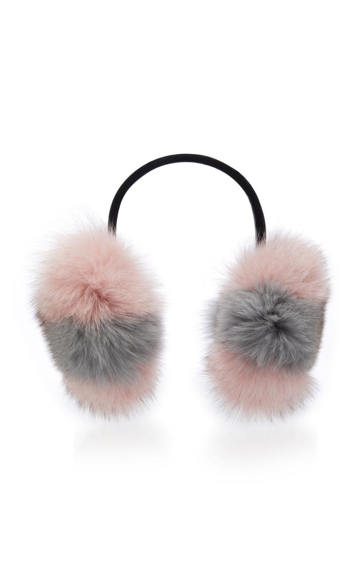 Pologeorgis Two-tone Fox-fur Earmuffs
