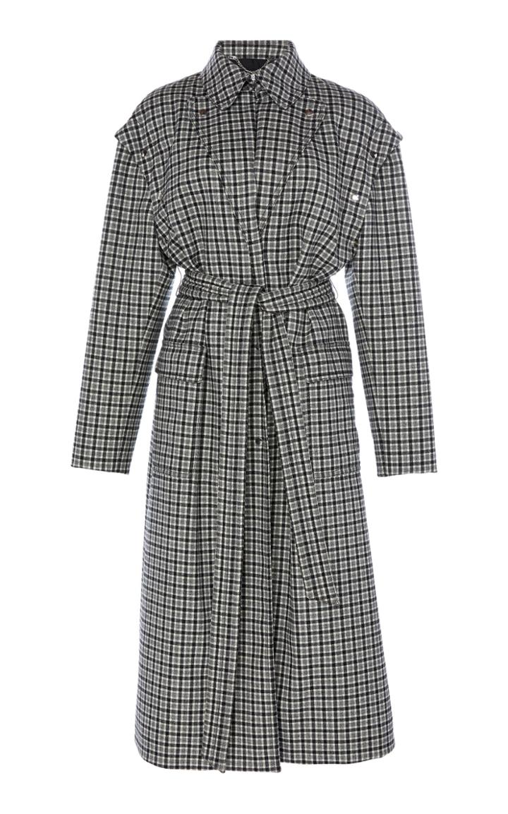 Altuzarra Fisher Wool-blend Plaid Trench Coat