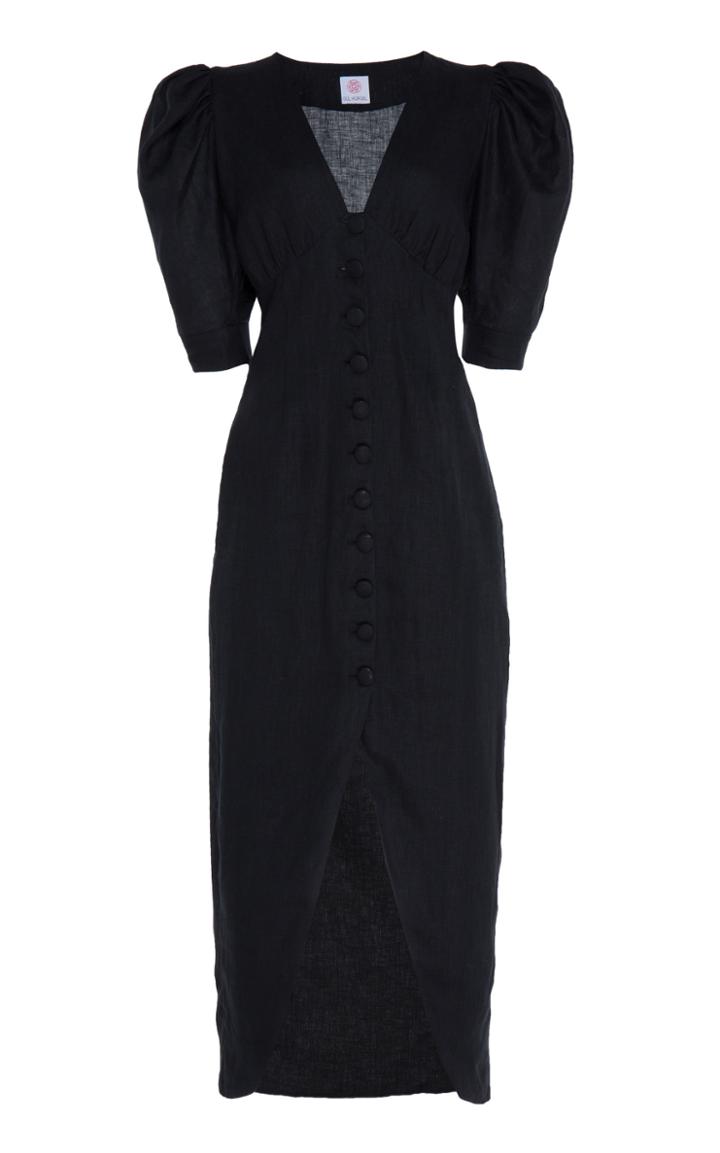 Moda Operandi Gl Hrgel Linen Button-front Midi Dress Size: S