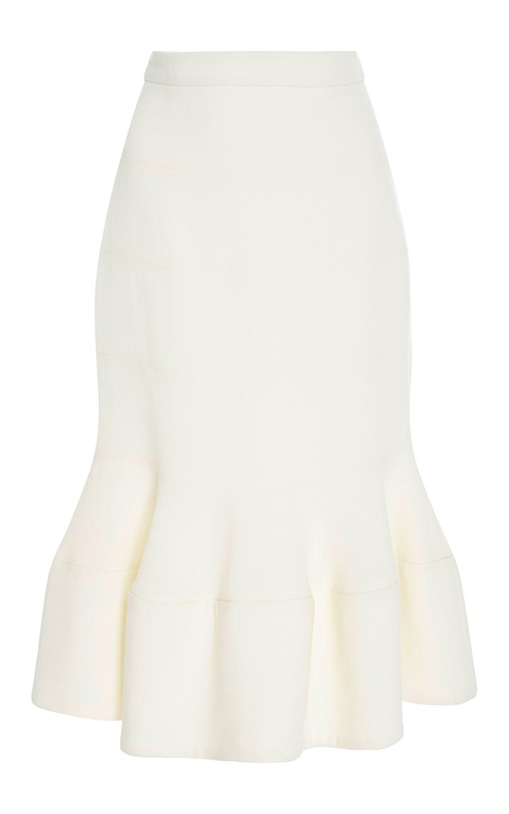 Carolina Herrera Ruffled Hem Midi Skirt