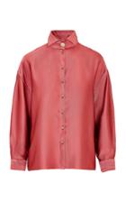 Moda Operandi Giuliva Heritage The Savannah Oversized Silk-blend Faille Shirt