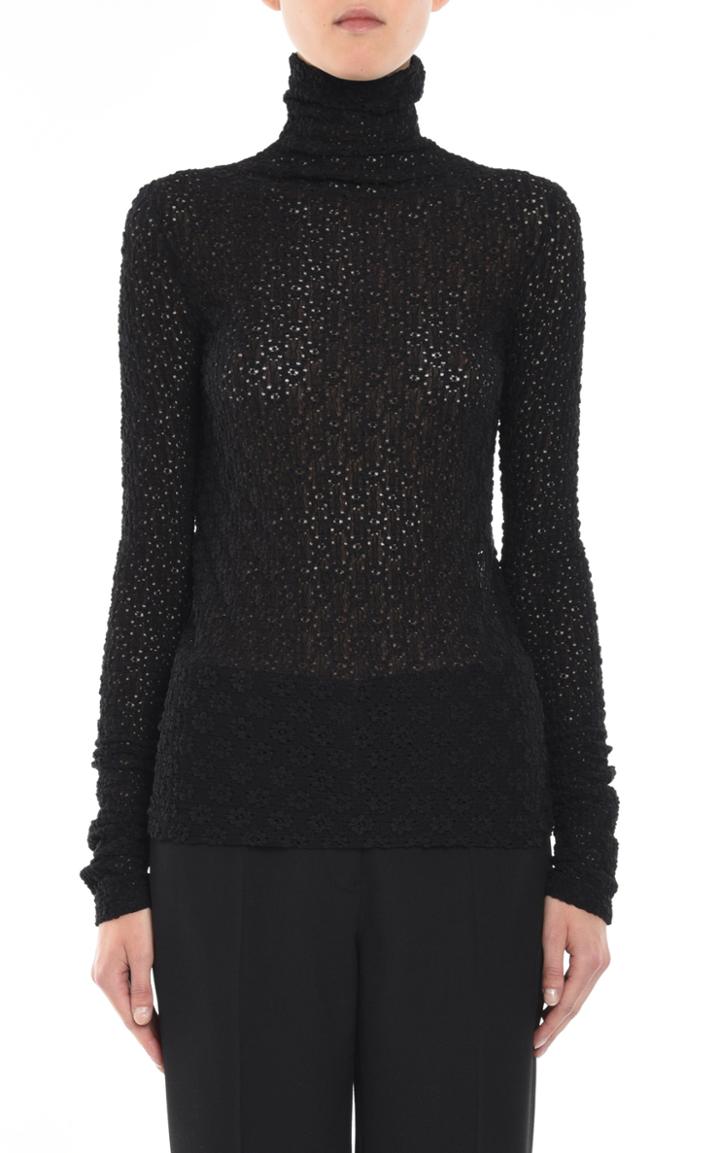 Moda Operandi Jil Sander Cotton-blend Fitted Lace Long Sleeve Top