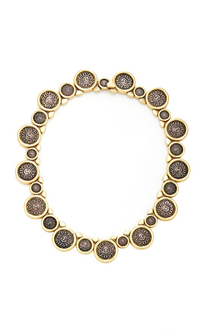 Eleuteri Marina B Donatella 18k Yellow Gold And Silver Sun Coin Necklace