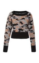 Marissa Webb Freda Cropped Camo Sweater