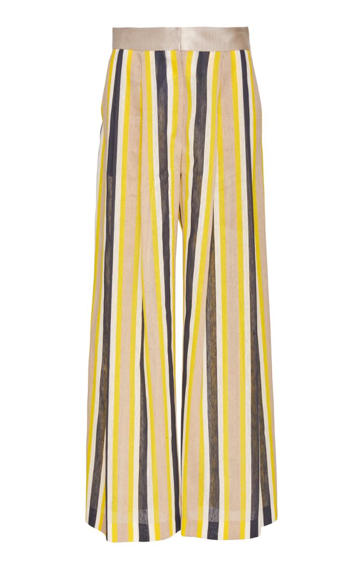 Mi Jong Lee Wide Leg Striped Pant
