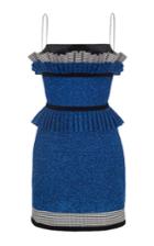 Rasario Gingham Accent Lurex Mini Dress