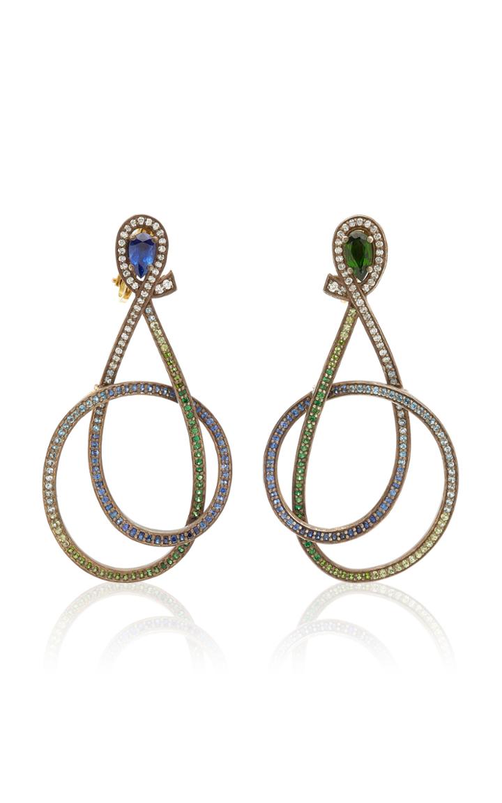 Moda Operandi Luz Camino Green & Blue Rainbow Earrings