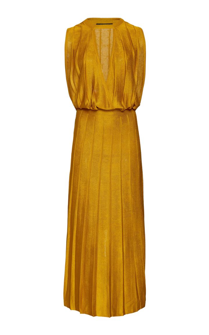 Cushnie Pleated Cut Out Midi Dress