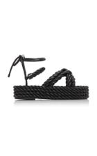 Moda Operandi Valentino Leather Rope Platform Sandals Size: 35