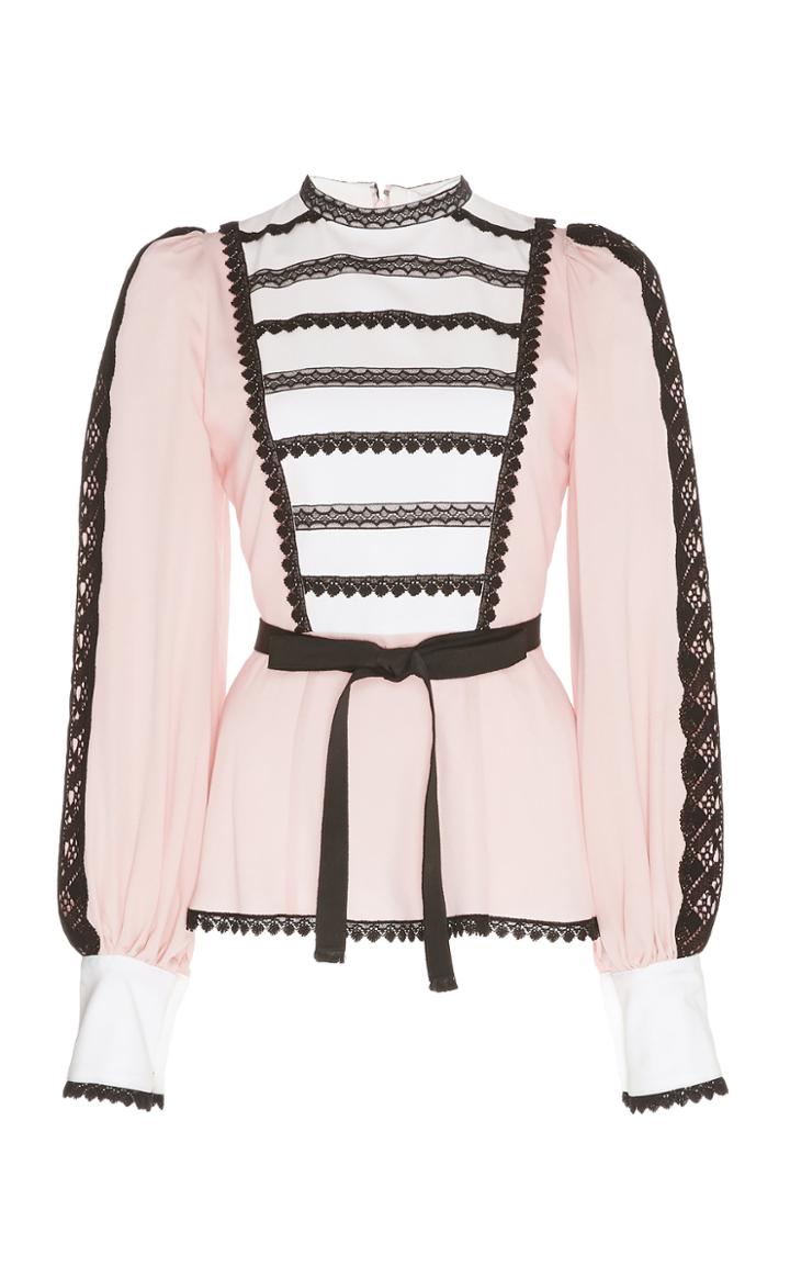 Andrew Gn Balloon Sleeve Silk Blouse