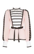 Andrew Gn Balloon Sleeve Silk Blouse