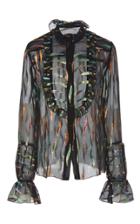 Anna Sui Reigning Rainbow Chiffon Top