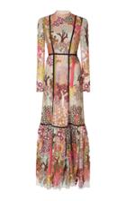 Giambattista Valli Floral-embroidered Chiffon Maxi Dress
