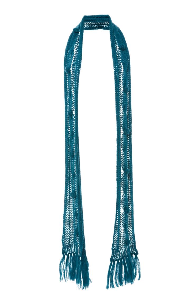 Anna Sui James Coviello For Anna Sui Mohair Bobble & Cable Knit Scarf