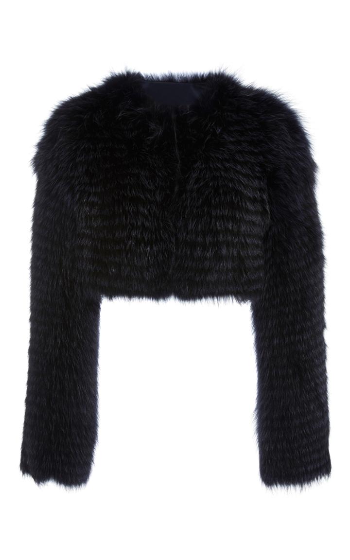 Jonathan Simkhai Dyed Fox Fur Crop Jacket