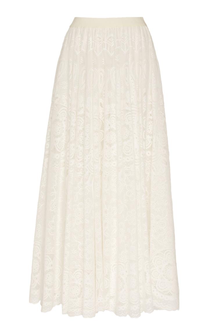Red Valentino Chantilly Lace Cotton-blend Maxi Skirt