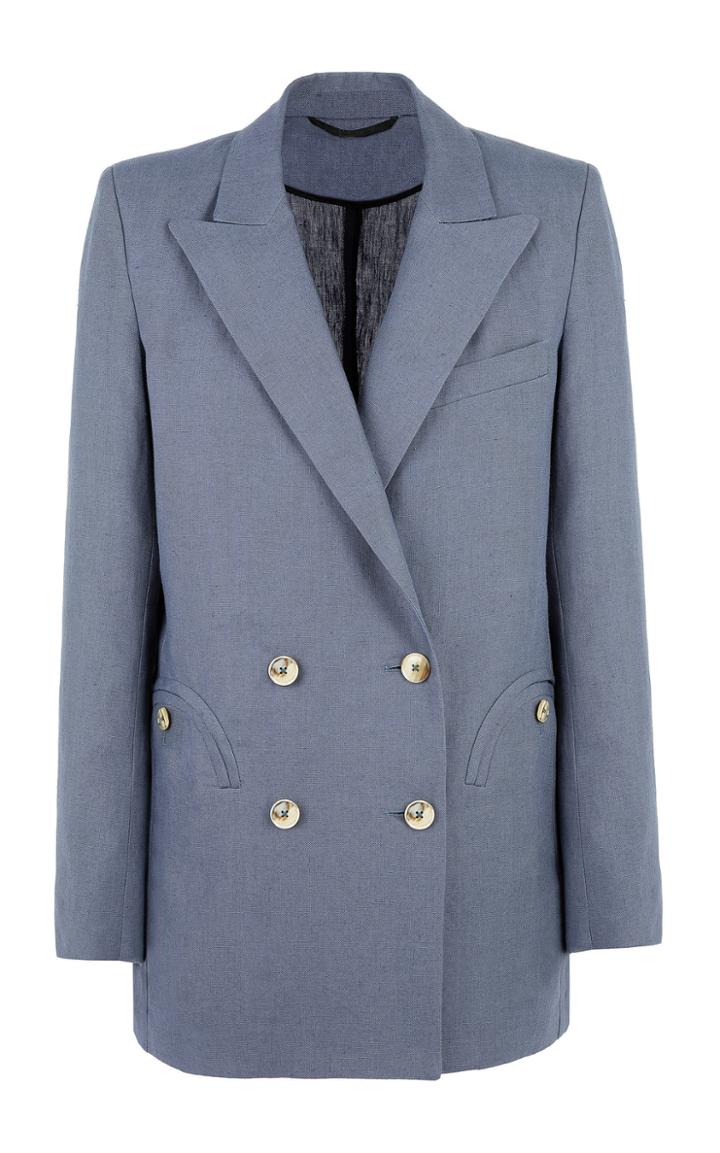 Moda Operandi Blaz Milano Midday-sun Everyday Double-breasted Linen Blazer Size: 00