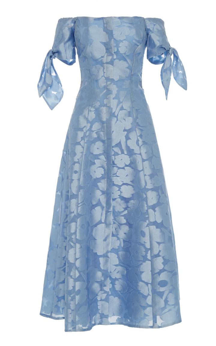 Lela Rose Off The Shoulder Bow Sleeve Dress