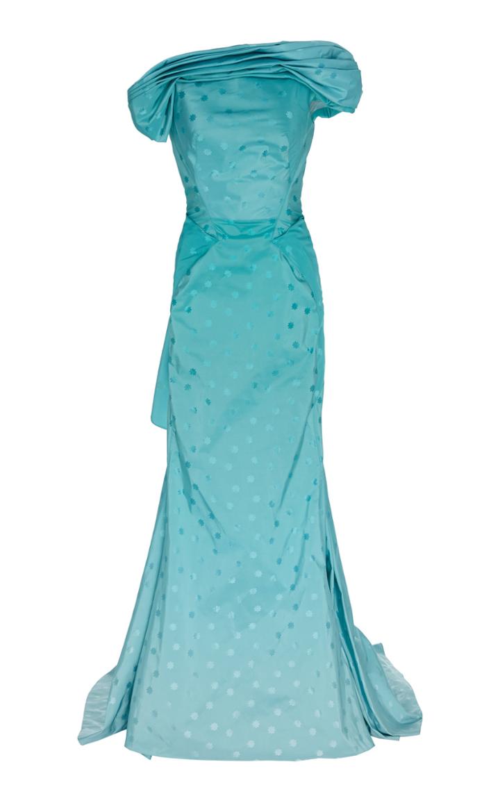 Zac Posen Taffeta Degrade Off-the-shoulder Gown