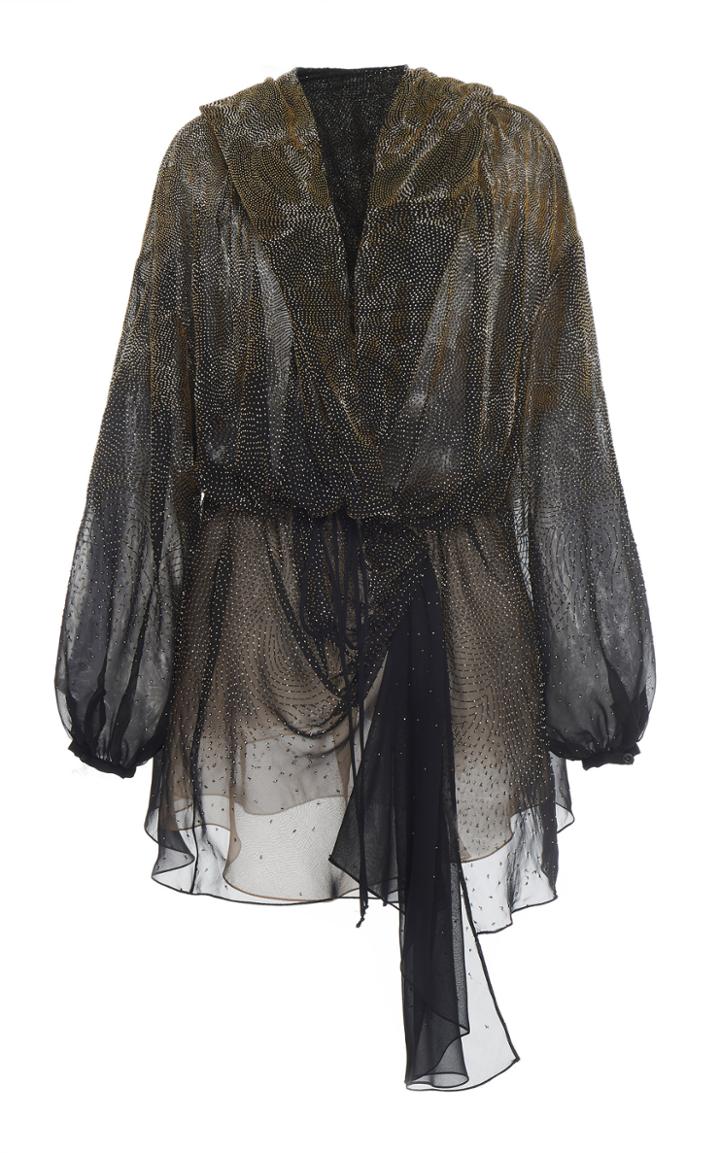Oscar De La Renta Hooded Drape Front Mini Dress