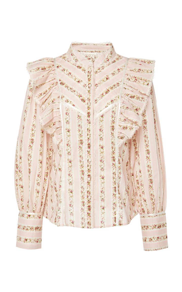 Loveshackfancy Beatrix Ruffled Long Sleeve Top