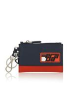 Prada Two-tone Embellished Textured-leather Pouch