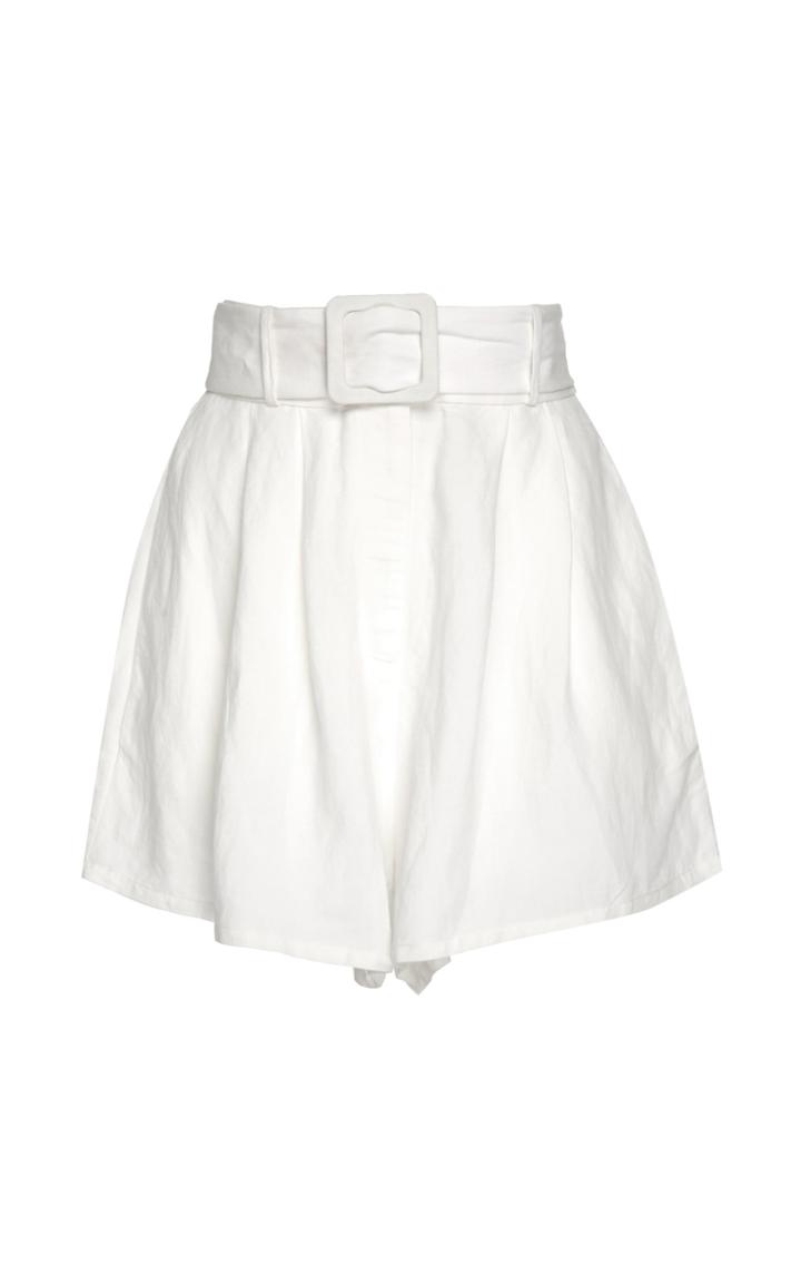 Adriana Degreas Belted Linen-blend Short
