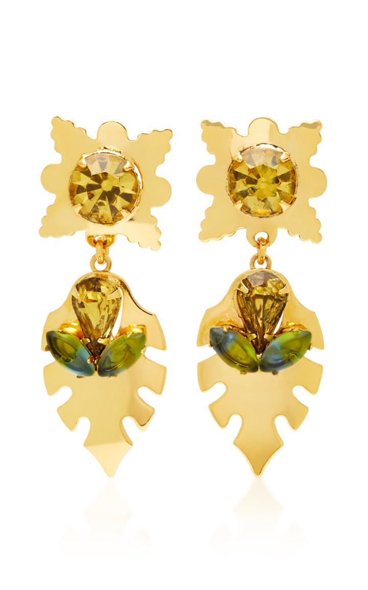 Nicole Romano Covell 18k Gold-plated Leaf Earrings