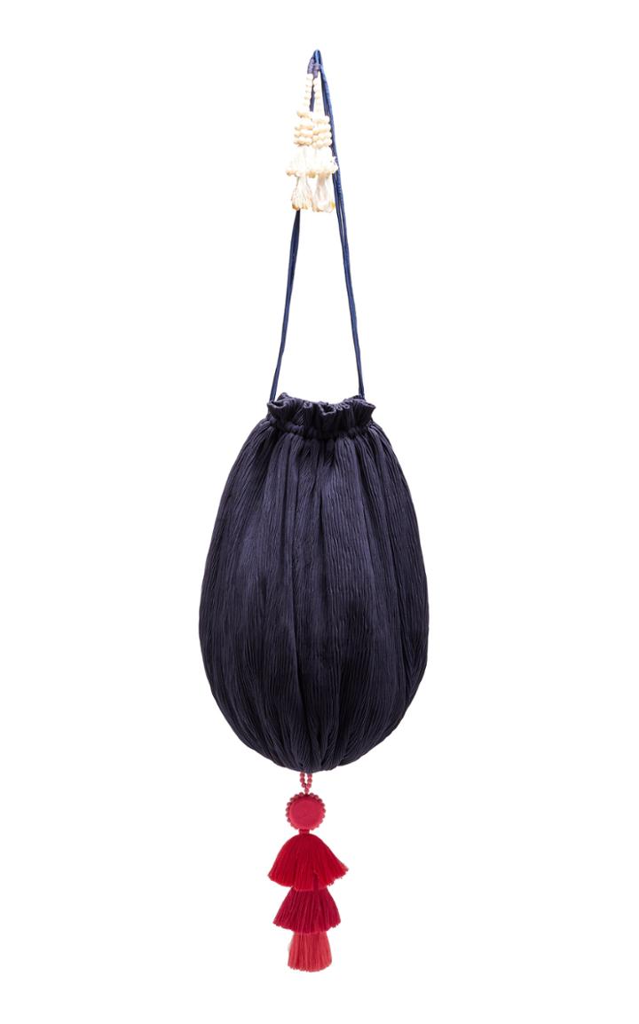 Verandah Batwa Embellished Plisse Bag