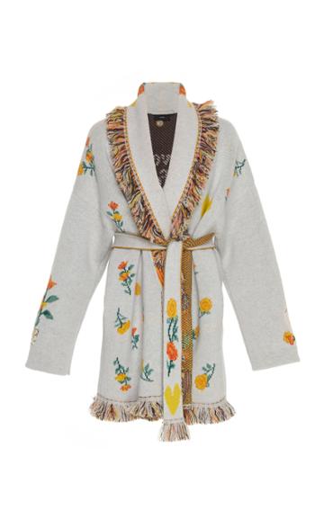 Alanui I Love You California Fringed Cashmere Cardigan