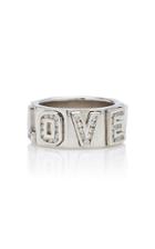 Lynn Ban I Love You Sterling Silver And Diamond Ring Size: 5.5