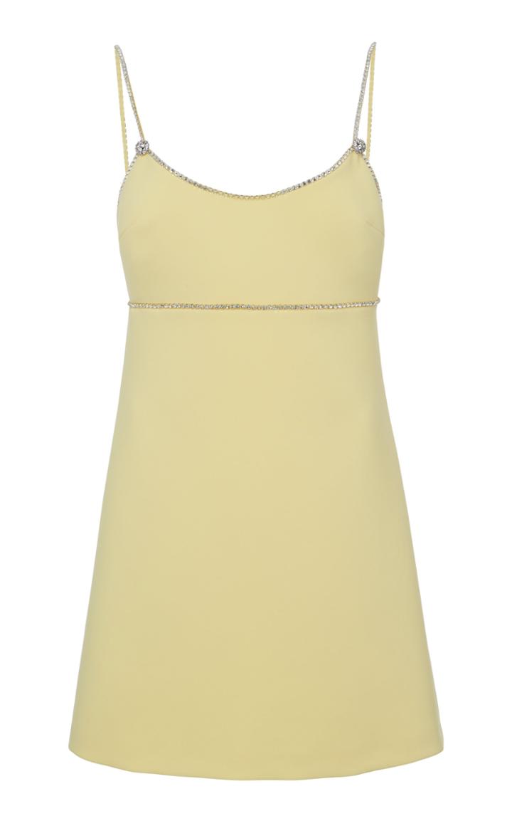 Miu Miu Crystal Embellished Cady Mini Dress