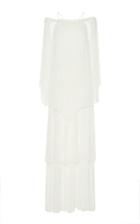 Cult Gaia Natural Athena Layered Chiffon Dress